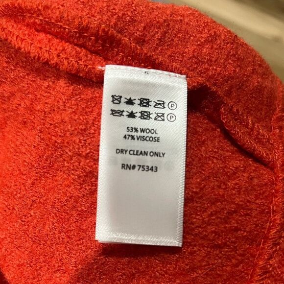 NEW Rachel Zoe Wool Blend Orange Blazer Jacket Coat Women’s Medium - Picture 5 of 5